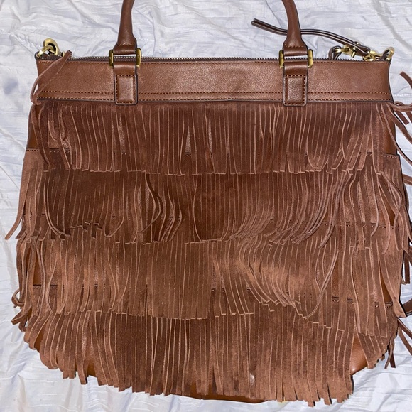 Tory Burch large leather and suede fringe tote - Picture 8 of 9